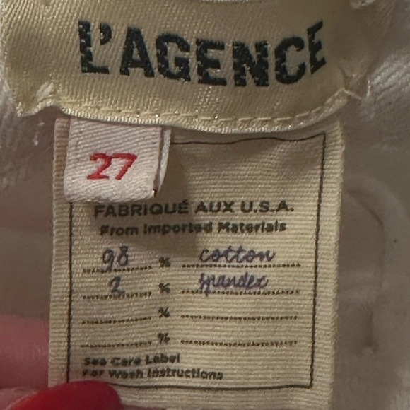 L'Agence Women's White High-Rise Nadia Cropped Jeans Pants Size 27 - Picture 7 of 8